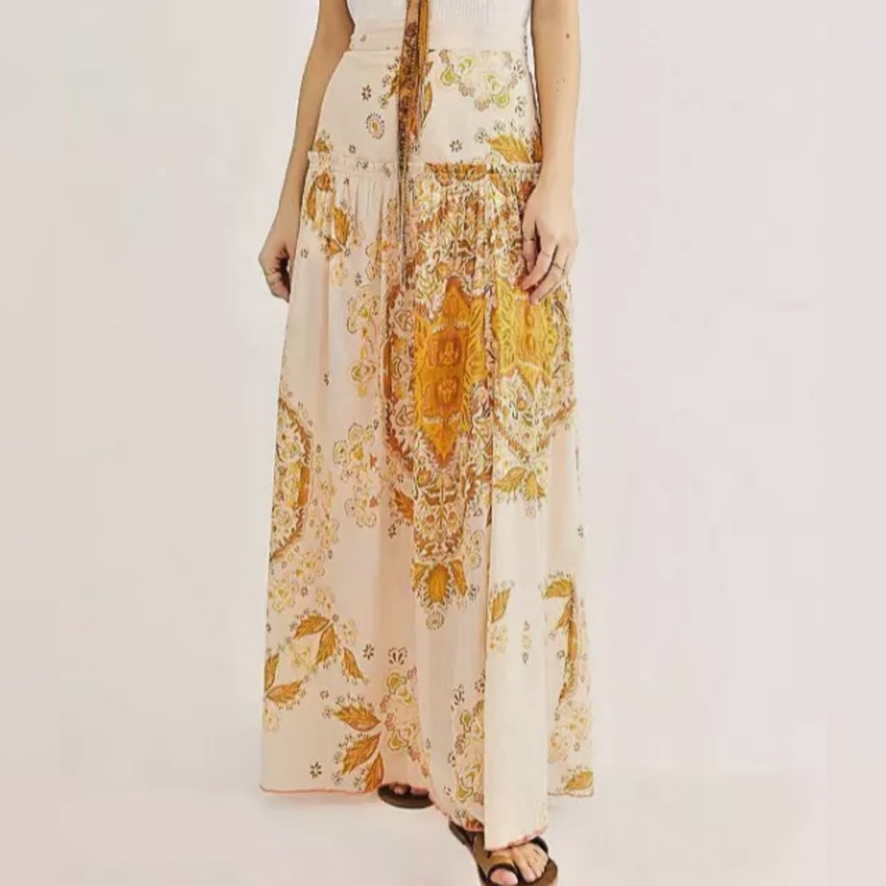 Free People floral Boho Farrah Maxi Skirt size 10